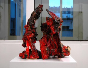 „Rote Ruinen 1+2“, Keramik glasiert, 2012