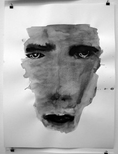 9 teilige Serie „Spiegelbilder“, Tusche auf Papier, 2013, 50cm x 70cm