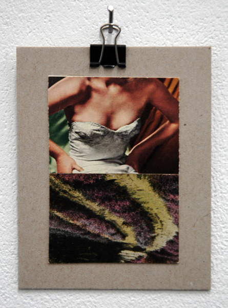 „Weg“, Materialcollage, 2008, 9cm x 10cm