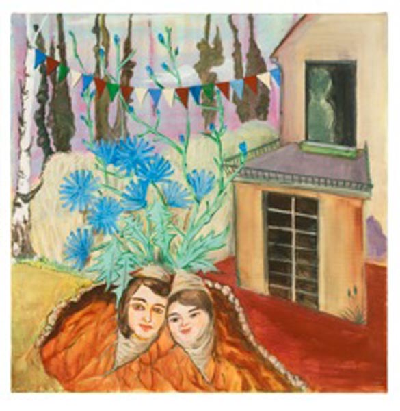 Rosa Loy, Wärterinnen, 2014, Kasein auf Leinwand, 45cm x 45cm