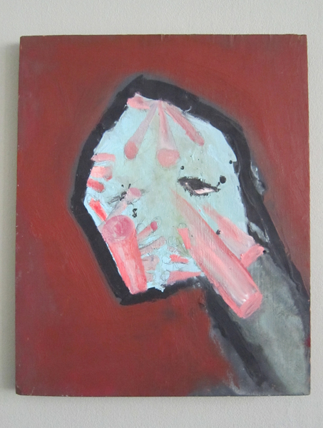 Das Auge der Röhre, 2013, Bleistift, Öl, Acryl, Harz auf Holz, 40 cm x 48 cm