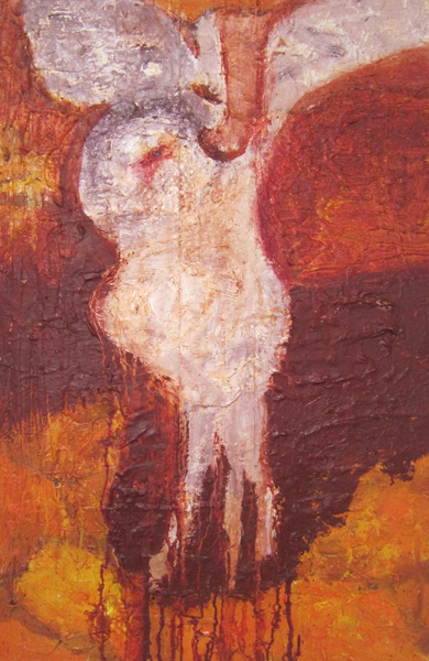 Fresser, 2015, Öl, Acryl auf Holz, 51 cm x 83 cm