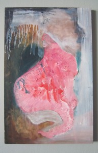 Fremdkörper, 2015, Öl, Graphit, Ton auf Holz, 36 cm x 57 cm