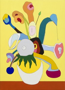 Wouter van Riessen, Fünfzehn Sonnenblumen in einer Vase VII, 2014 Acryl auf Leinwand, 55cm x 76cm