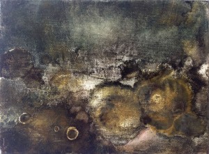 Andrea Lehmann, Bärmutter der Luft, 2015,18cm x 24cm, Mischtechnik auf Nessel