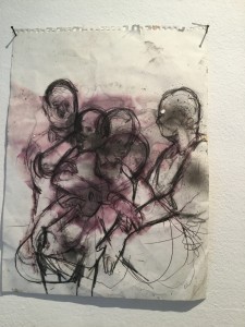 Michele Bubacco, o.T., 2013, Pastell, Bleistift, dreckiges Öl, 30cm x 40cm