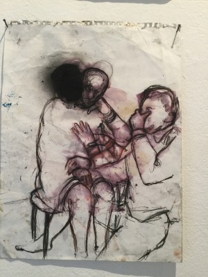 Michele Bubacco, o.T., 2013, Pastell, Bleistift, dreckiges Öl, 30cm x 40cm