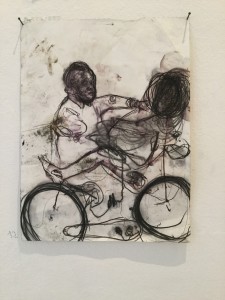 Michele Bubacco, o.T., 2013, Pastell, Bleistift, dreckiges Öl, 30cm x 40cm