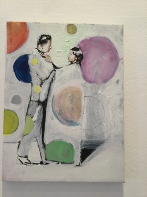 Simone Lucas, Tänzer mit Kreisen, 2013, Öl auf Leinwand, 30cm x 40cm