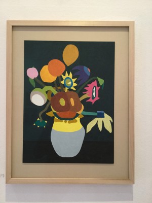 Wouter van Riessen, Fünfzehn Sonnenblumen in einer Vase III, 2016, Acryl auf Papier, 32cm x 44cm