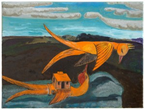 Rosa Loy, Staffel, 2016, Kasein auf Leinwand, 30 x 40cm