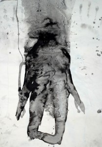 Sinkende, 2016, Tusche auf Papier, 44cm x 60cm