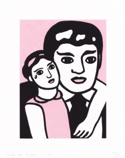 Mann und Kind, 2014, Siebdruck auf Hahnemühle Papier, 20 x 16 cm, 25 Ex. + 6 EA