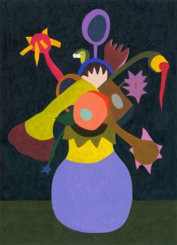 Fünfzehn Sonnenblumen in einer Vase XXII, 2016, Öl auf Leinwand, 55 x 40cm