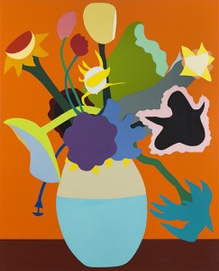 Fünfzehn Sonnenblumen in einer Vase XVI, 2015, Öl auf Leinwand, 142 x 115 cm
