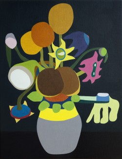 Fünfzehn Sonnenblumen in einer Vase XXIII, 2016, Öl auf Leinwand, 55 x 42cm