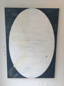 Zusehends, 2017, Lack, Bitumen, Öl auf Leinwand, 100 x 140cm