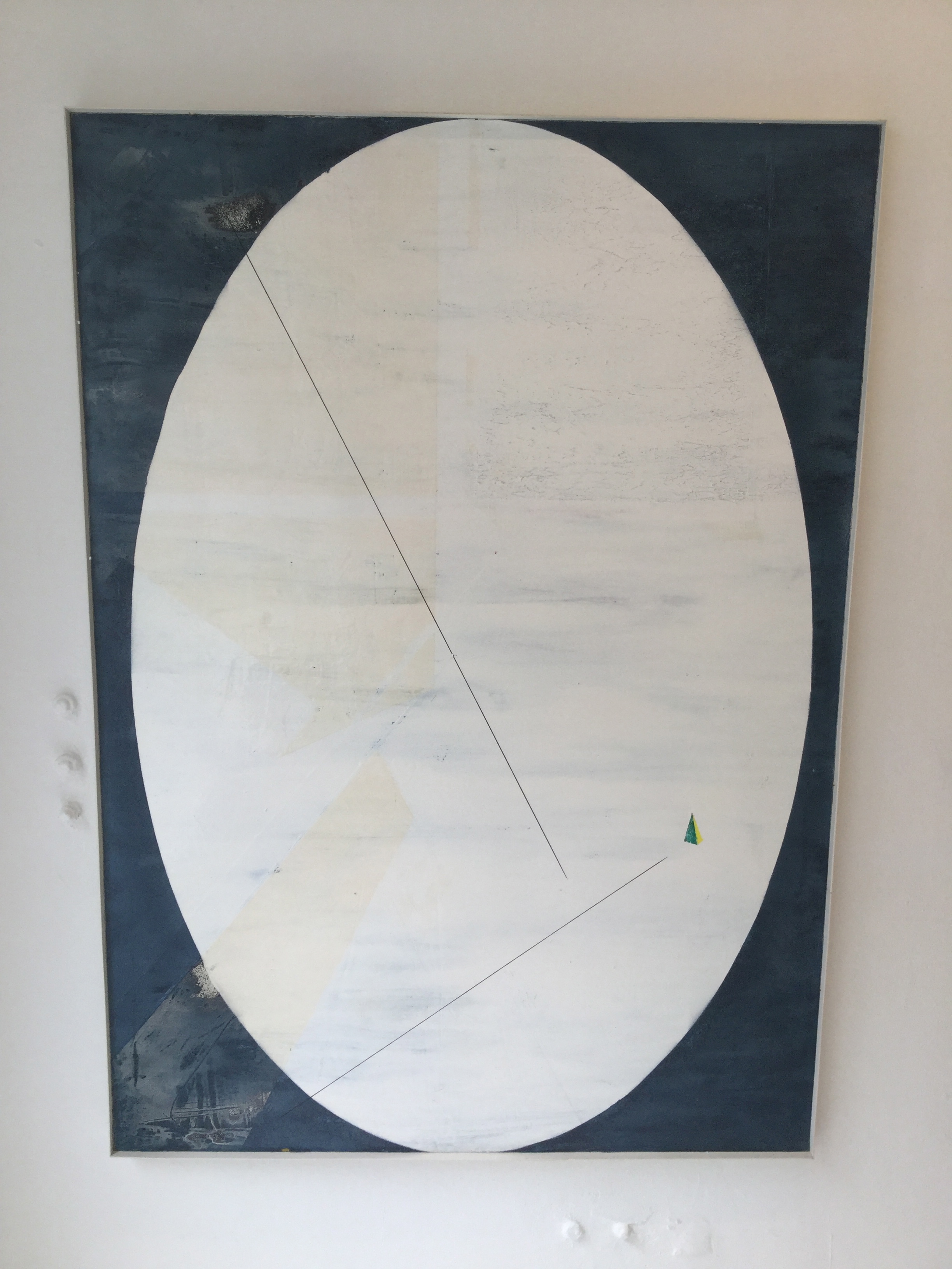 Zusehends, 2017, Lack, Bitumen, Öl auf Leinwand, 100 x 140cm