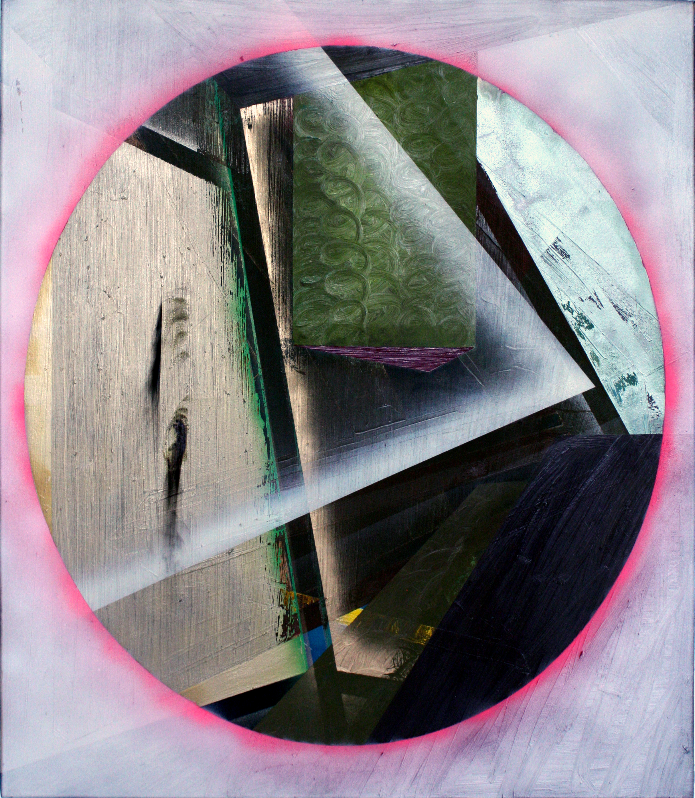 Absolut, 2017, Lack, Bitumen, Öl auf Leinwand, 95 x 110cm