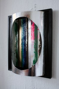 Erbeben, 2017, Collage, Löschmatte im Rahmen, 24,5 x 31cm