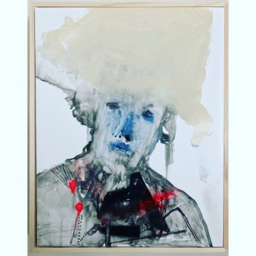 George Raftopoulos, Il Capitain, 2017, mixed media auf YUPO Papier, 20x48cm