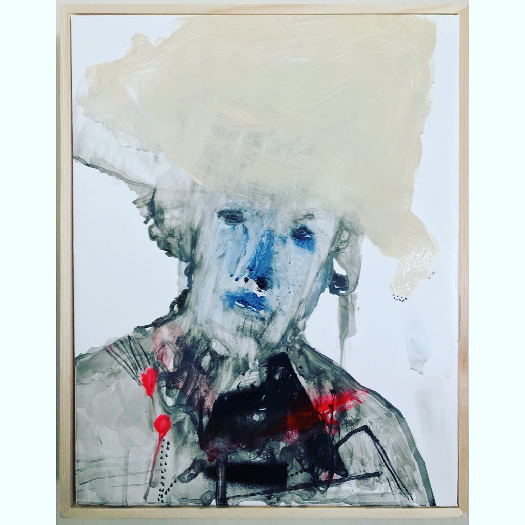 George Raftopoulos, Il Capitain, 2017, mixed media auf YUPO Papier, 20x48cm