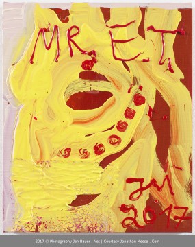 Jonathan Meese, Die Jeans aus dem Weltall, 2017, Acryl, Caparol-Dispersionsbinder auf Leinwand, 60,5x50,3x3,3 cm, Photocredit: Jan Bauer. net/ Courtesy Bureau Jonathan Meese