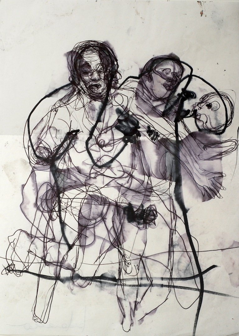 Michele Bubacco, Untitled, 2009:2015, paper, dirty oil, pastel spray, pencil, 41x41cm