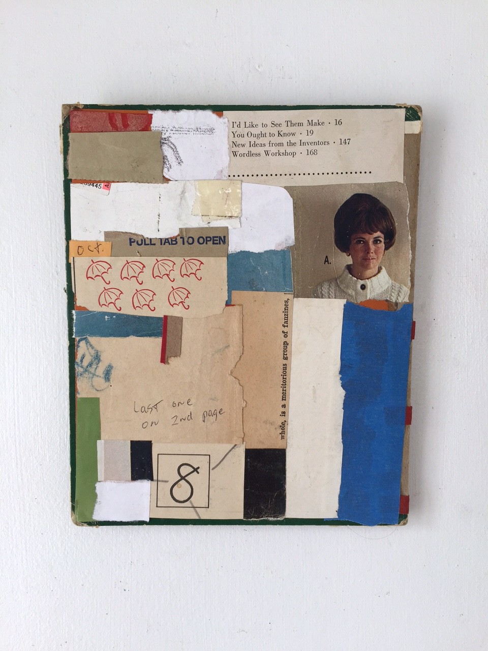Tom Duimstra, You ought to know, 2013, Collage auf Buchcover, 16x21cm