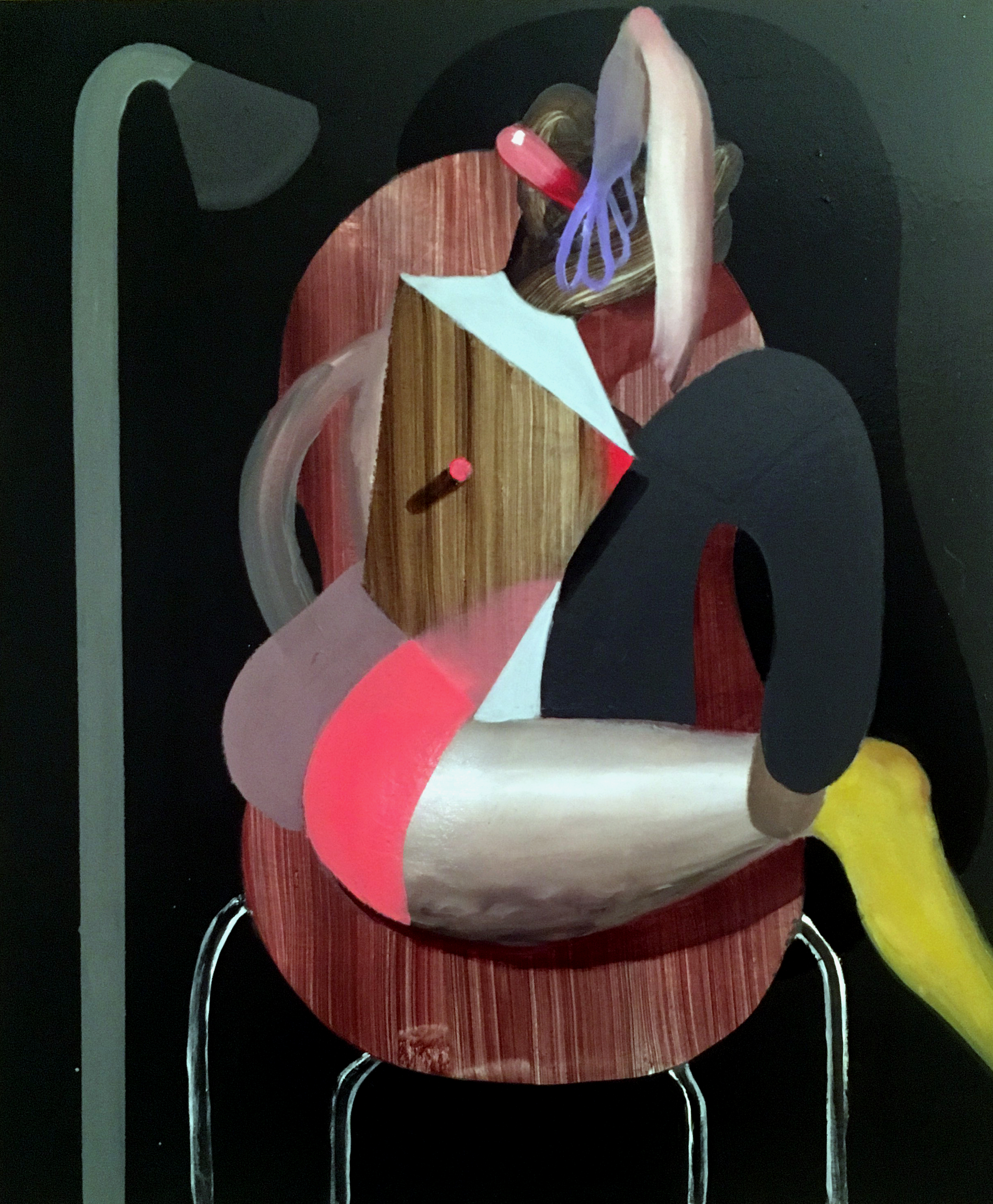 Giuliano Sale, Woman in armchair, 2017, Öl auf Leinwand, 50x60cm