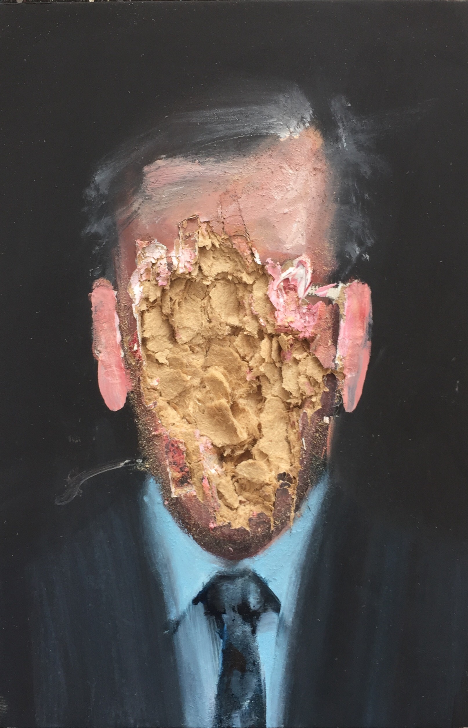 Daniele Galliano, Empty head (Serie), 2016/2017, Öl auf Holz, 10x15cm