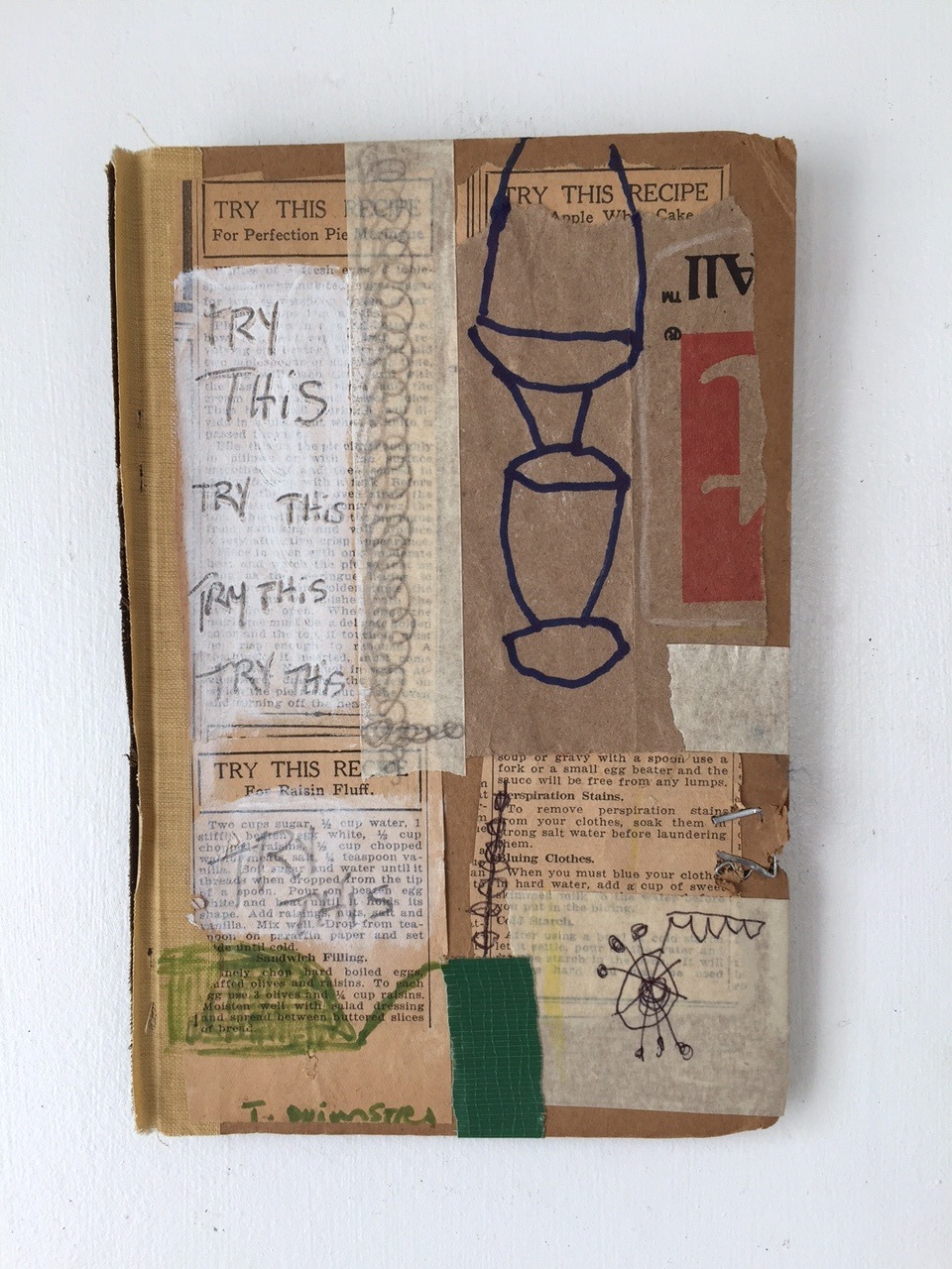 Tom Duimstra, Try this, 2014, Collage auf Buchcover, 15x22cm