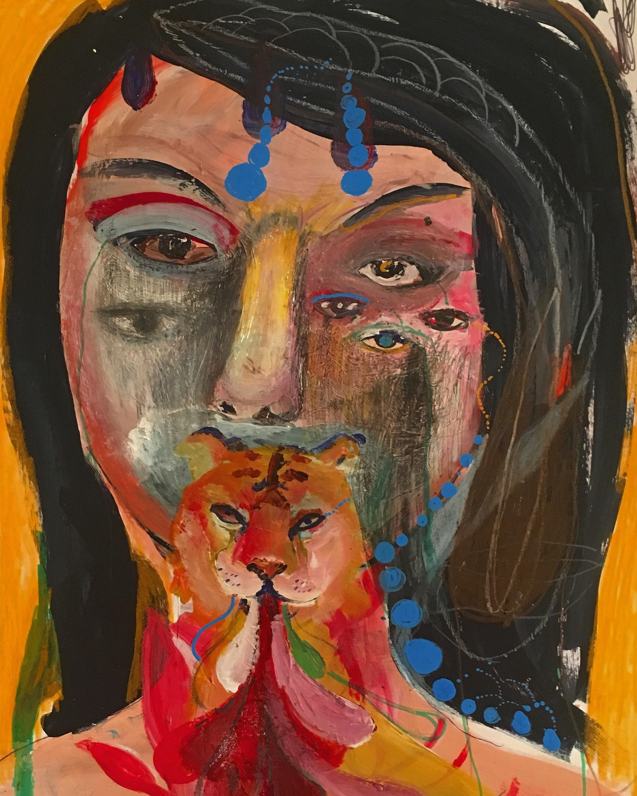 Aus der Serie Lalangue, 2017, mixed media auf Papier, 20x30cm