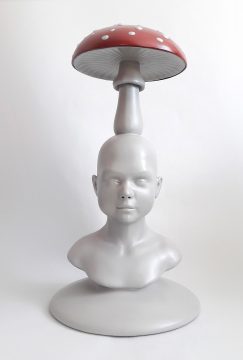 Mushroom Child - 38 x 38 x 68 cm - airbrushed 3d-print - 2019
