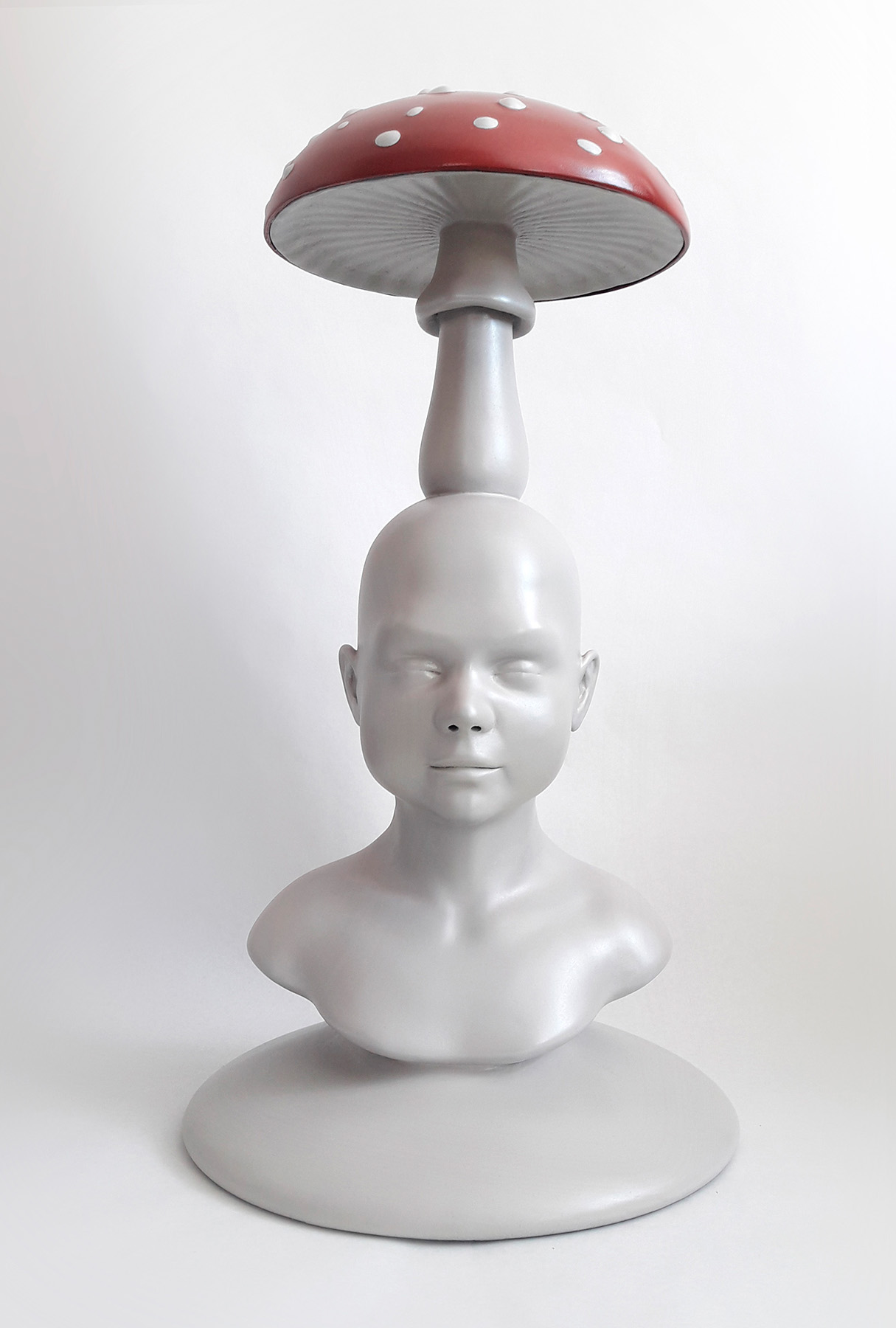 Mushroom Child - 38 x 38 x 68 cm - airbrushed 3d-print - 2019